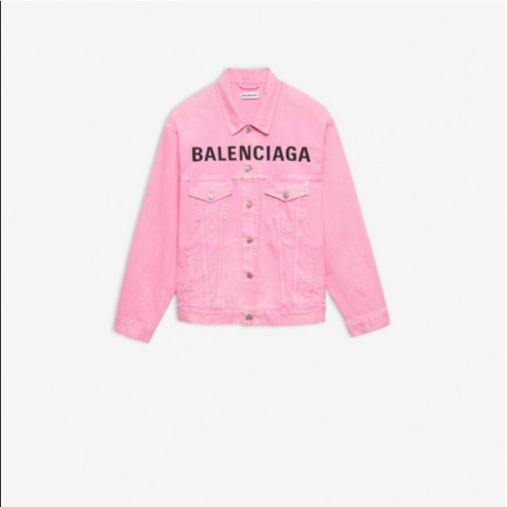 Pink denim balenciaga jacket